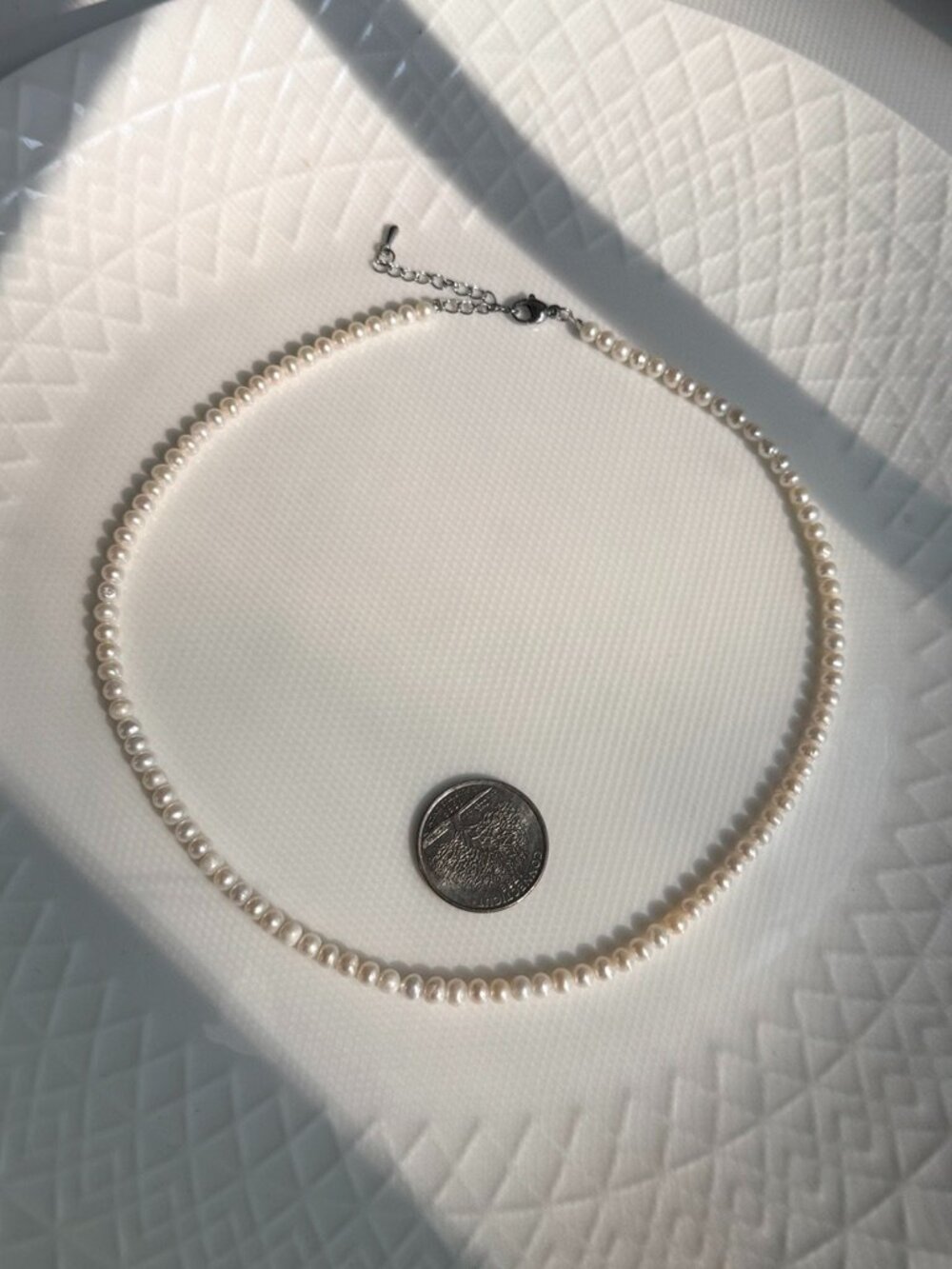 Delicate Tiny Pearl Necklace - Picture 7 of 9